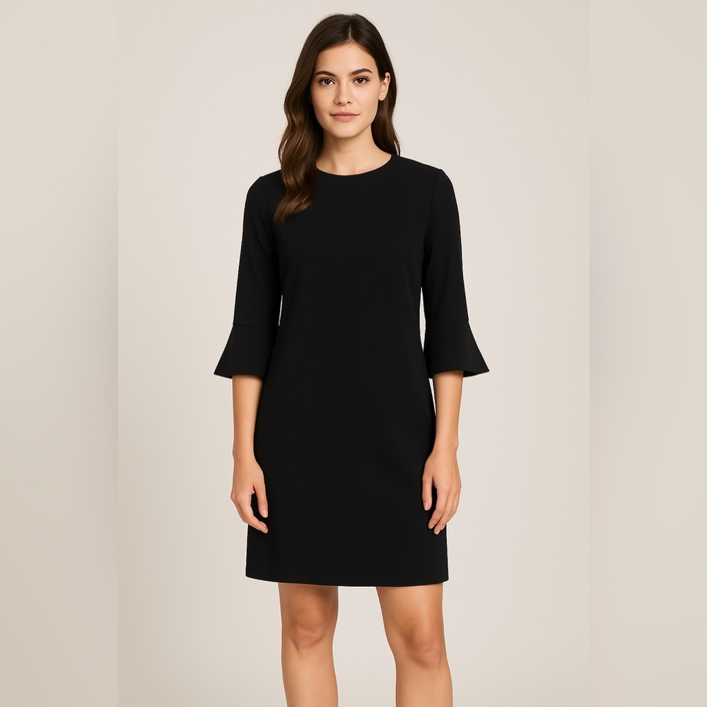 ABS Black Shift Dress with Flounce Sleeves – Size Large (EUC, Runs Big)